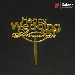 3 Inch Happy Anniversary Acrylic Cake Topper | Mixed Designs | Pack of 10