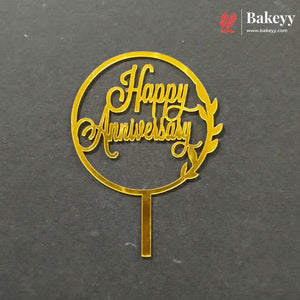 4 Inch Happy Anniversary Acrylic Cake Topper | Pack of 1