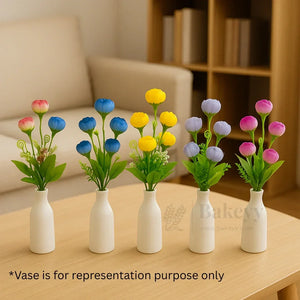 Artificial Rose Bouquet – 35cm | Artificial Rose Bud Bunch – 10 Heads - Bakeyy.com - India - Artificial Rose Bouquet – 35cm | Artificial Rose Bud Bunch – 10 Heads - Purple-White 118.00