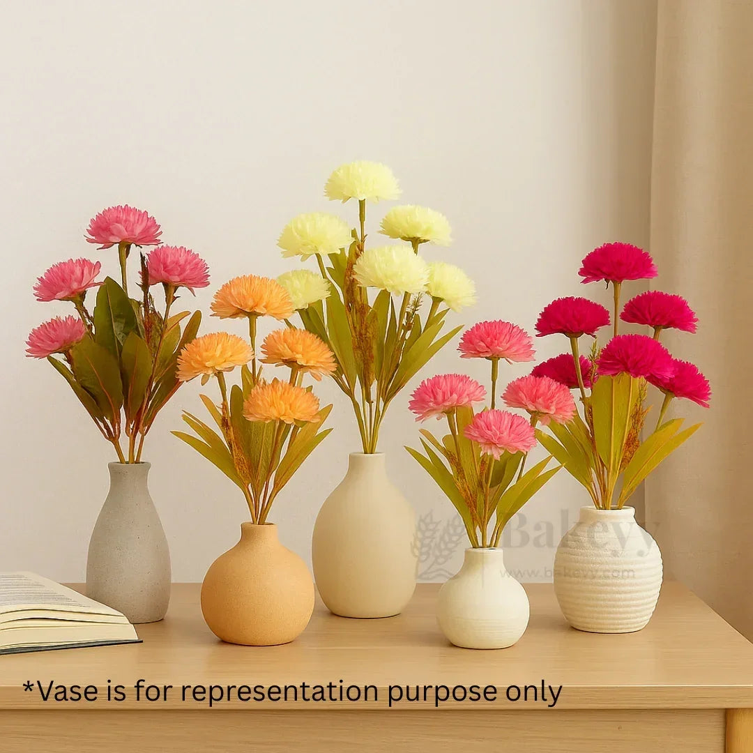Artificial Chrysanthemum Flower Bunch – 37cm | Decorative Stick for Home & Events | Pack Of 1 - Bakeyy.com - India - Artificial Chrysanthemum Flower Bunch – 37cm | Decorative Stick for Home & Events | Pack Of 1 - Peach Pink 460.00