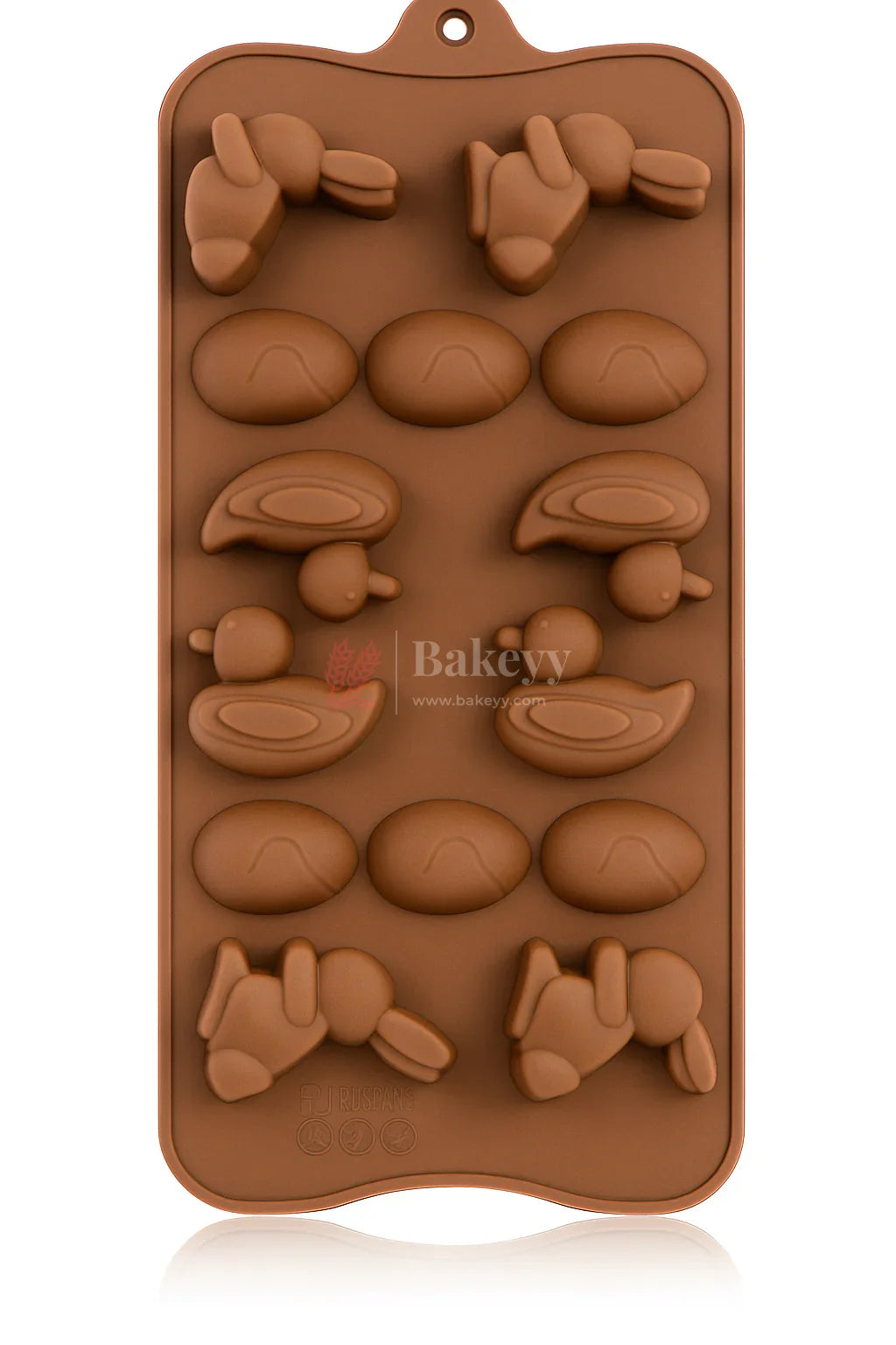 14-Cavity | Animal & Egg Shape Silicone Chocolate & Candy Mould| 1 Piece