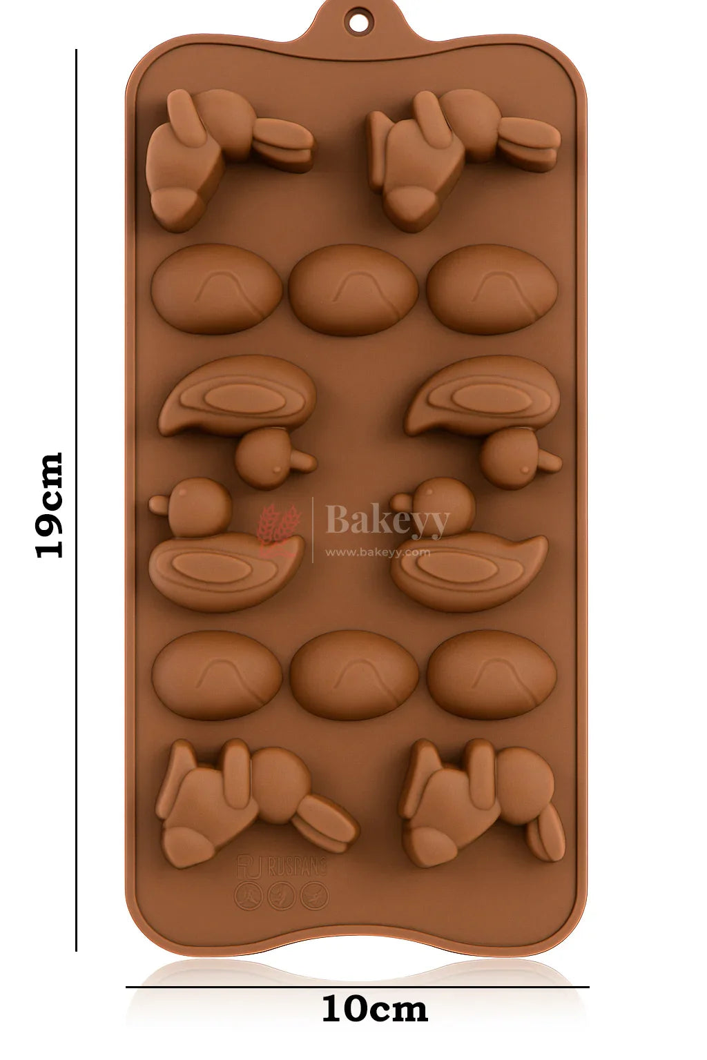 14-Cavity | Animal & Egg Shape Silicone Chocolate & Candy Mould| 1 Piece