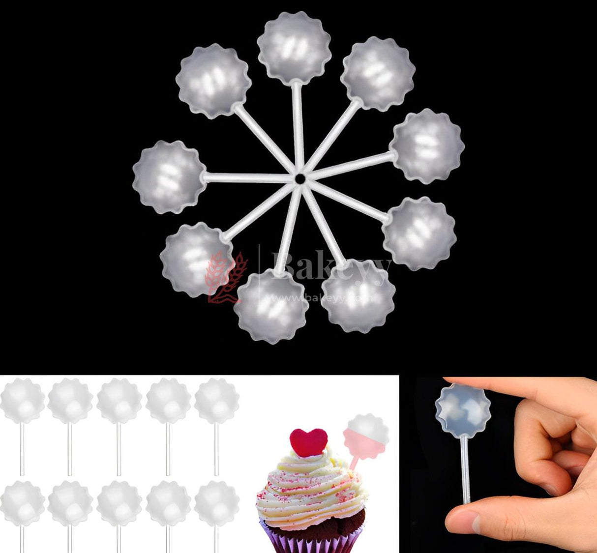 Flower Shape Disposable Pipettes Liquid Dropper Pipette Liquid Injector for Cupcakes, Chocolate, Strawberries, Ice Cream| Pack of 50 - Bakeyy.com - India - Flower Shape Disposable Pipettes Liquid Dropper Pipette Liquid Injector for Cupcakes, Chocolate, Strawberries, Ice Cream| Pack of 50 - Default Title