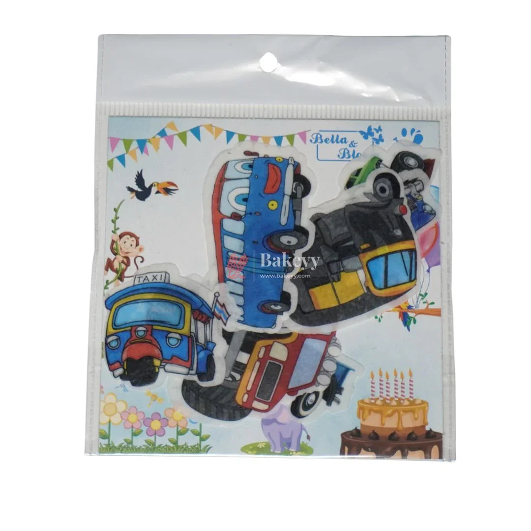 Pre-Cut | Edible Wafer | Vehicles Theme |Pack Of 7