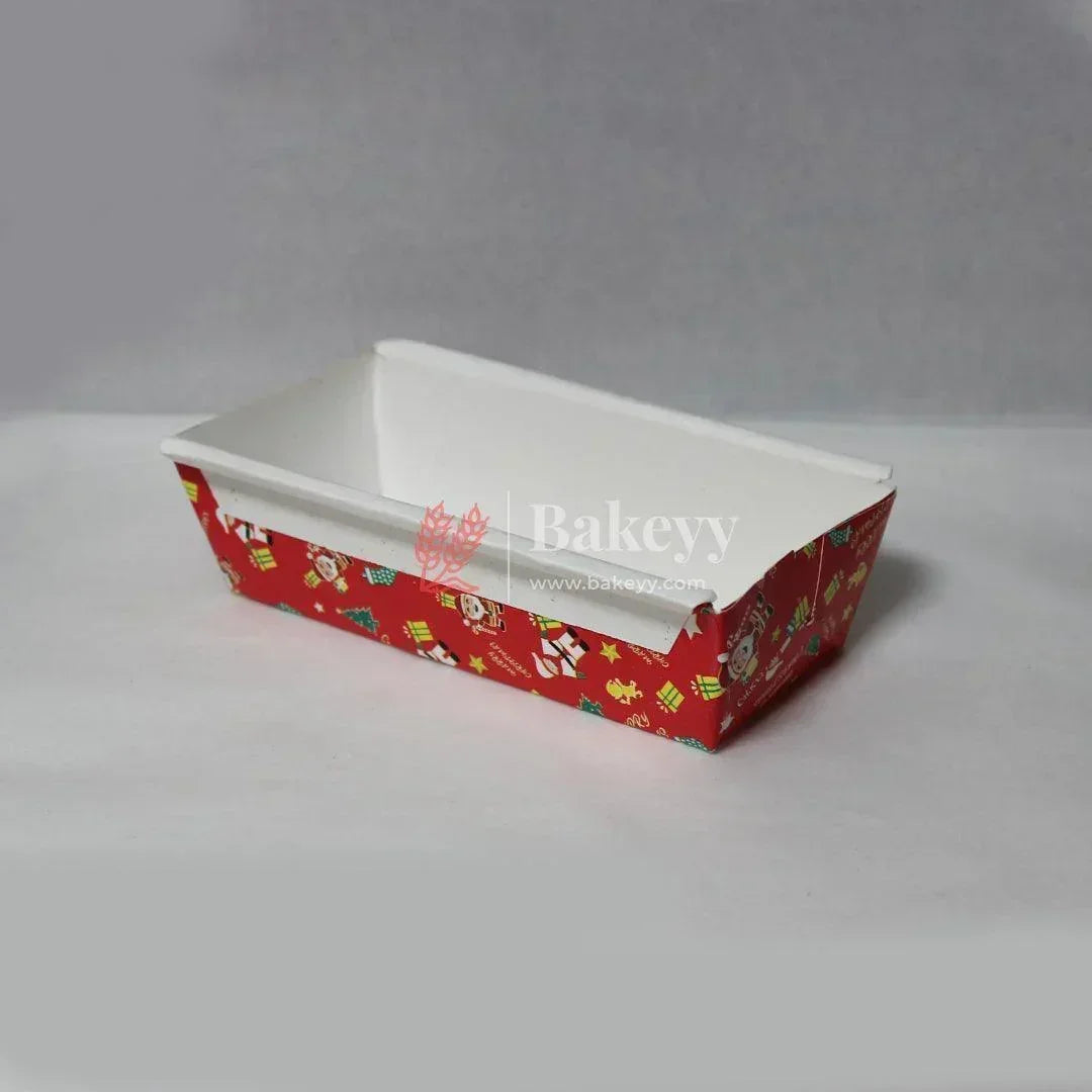 250 g | Red With Christmas Design | Bake and Serve Rectangle Mould | Christmas Design Mould | Paper Baking Mould | Plum Cake Bar Mould | Pack of 50 - Bakeyy.com - India - 250 g | Red With Christmas Design | Bake and Serve Rectangle Mould | Christmas Design Mould | Paper Baking Mould | Plum Cake Bar Mould | Pack of 50 - Default Title