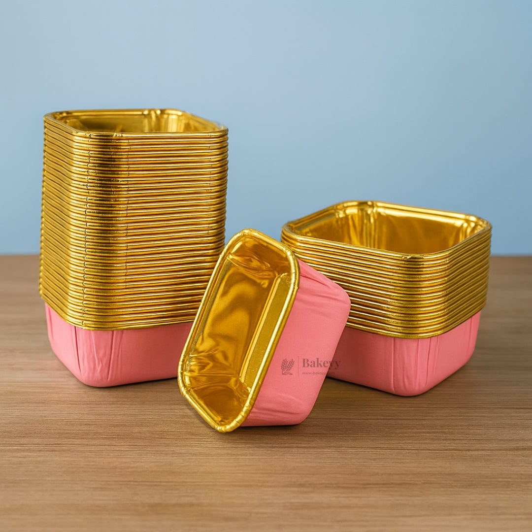 Square Bake-N-Serve with Golden Foiling | Pack of 50