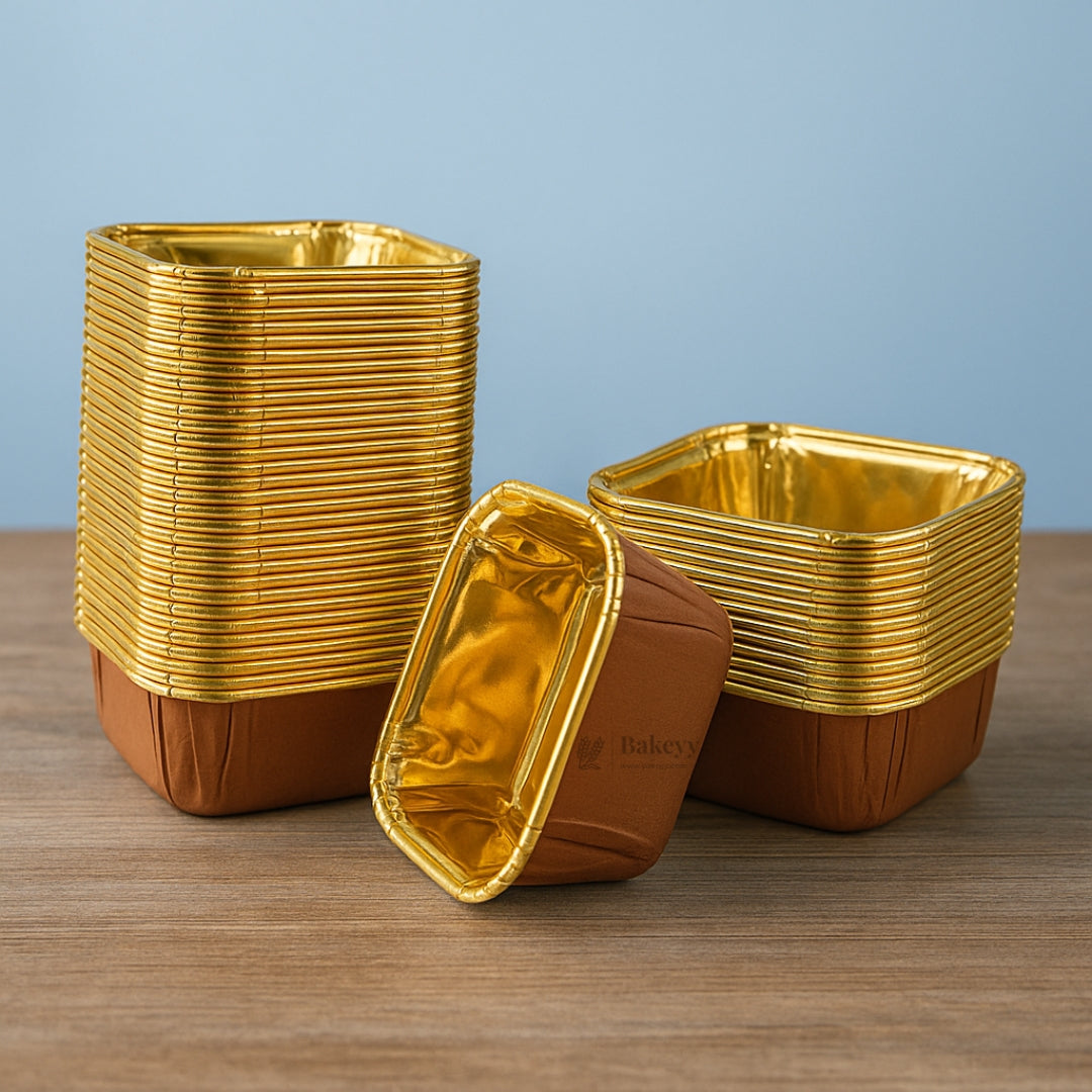 Square Bake-N-Serve with Golden Foiling | Pack of 50