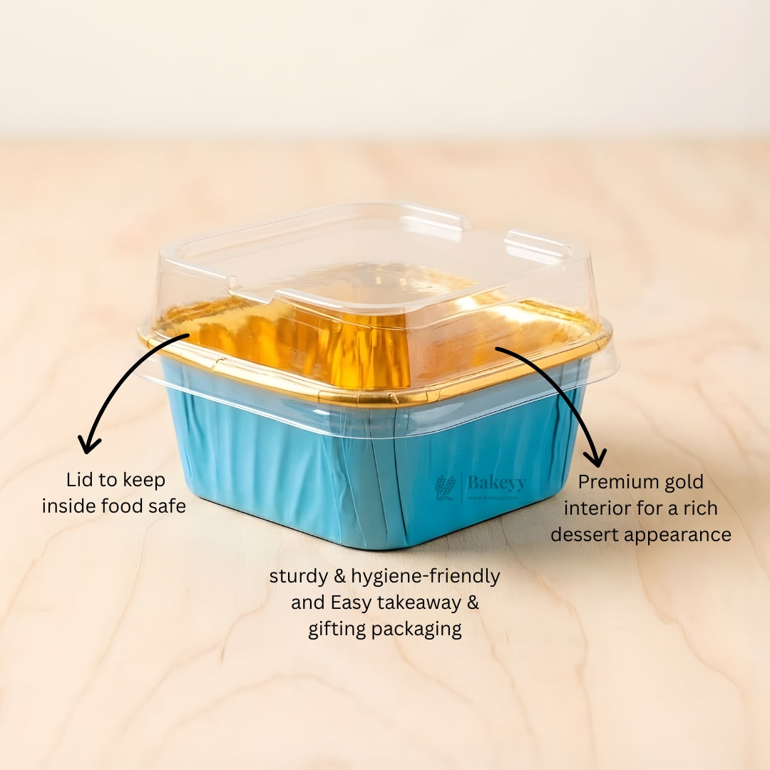 Square Bake-N-Serve with Golden Foiling | Pack of 50