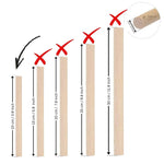 Bakeyy bamboo dowel size guide with 10cm baking dowel highlighted for hampers or cake support