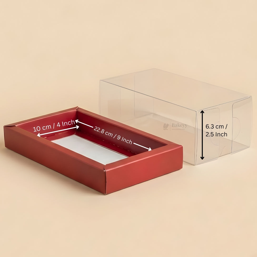 Bar Plum Cake Box with Transparent Cover | Clear Window Packaging | Pack of 50