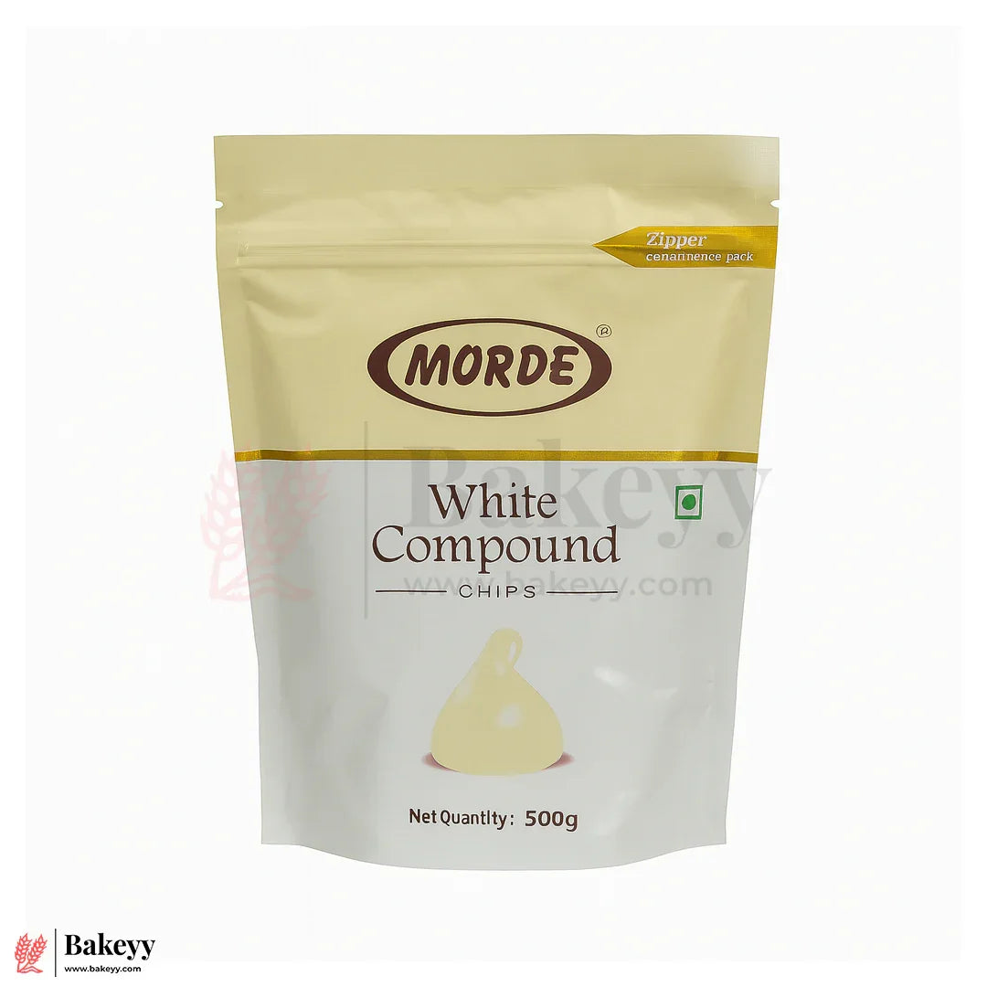 Morde White Compound Chips 500g – Smooth & Creamy Baking Chips for Cakes, Muffins, Desserts & Decoration