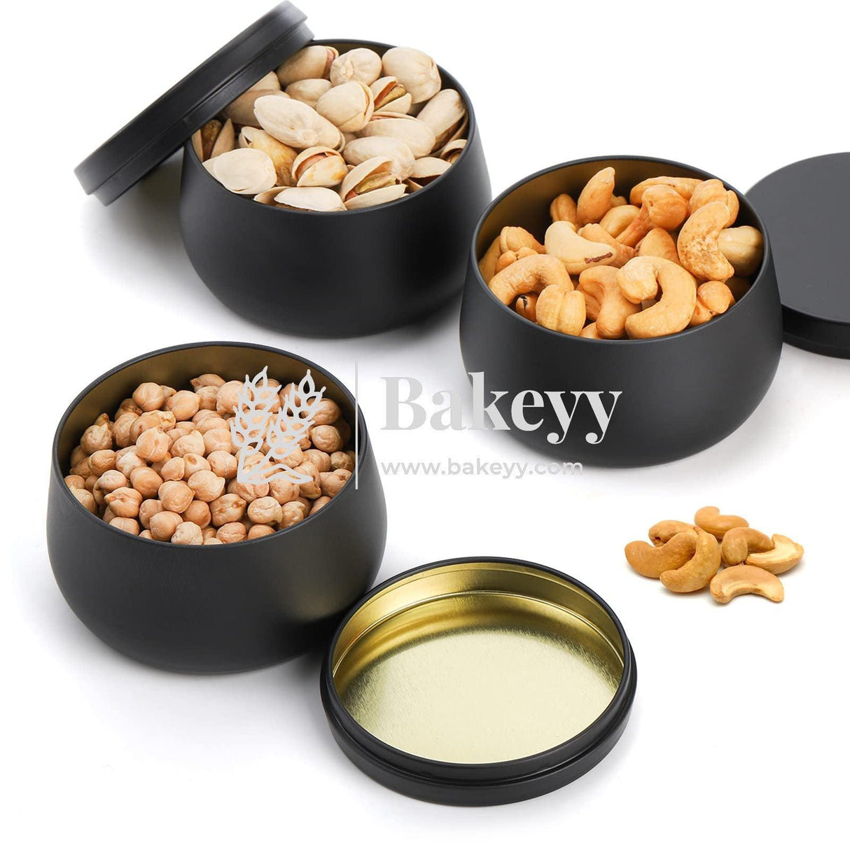 Black Candle Tin Box | Empty Decorative Tin Box | Chocolate Box | Candy Box | Gift Box | Pack Of 8 - Bakeyy.com - India - Black Candle Tin Box | Empty Decorative Tin Box | Chocolate Box | Candy Box | Gift Box | Pack Of 8 - Pack of 8