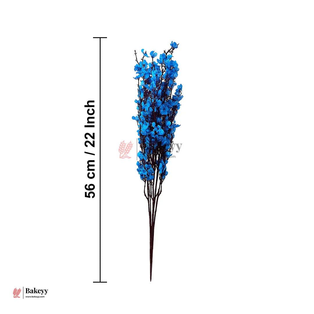 Artificial Ice Blue Blossom Stem – 56cm