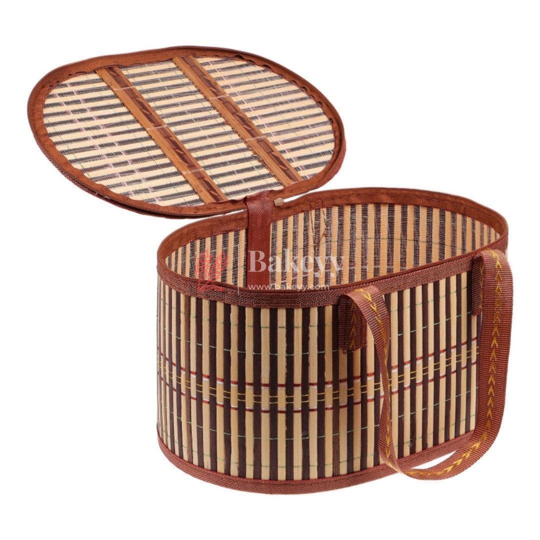 brown-ovel-wooden-baskets-handmade-wicker-basket-bakeyy-com-1 - Bakeyy.com