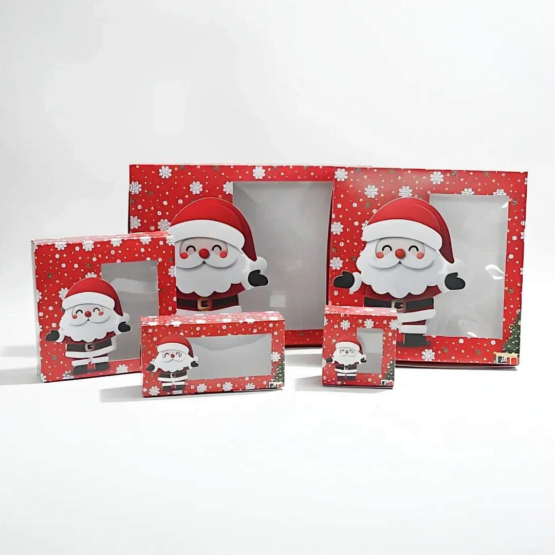 Premium Christmas Brownie Gift Box | Red Santa Christmas Theme | Pack of 25 - Bakeyy.com - India - Premium Christmas Brownie Gift Box | Red Santa Christmas Theme | Pack of 25 - 1 Brownie 200.00