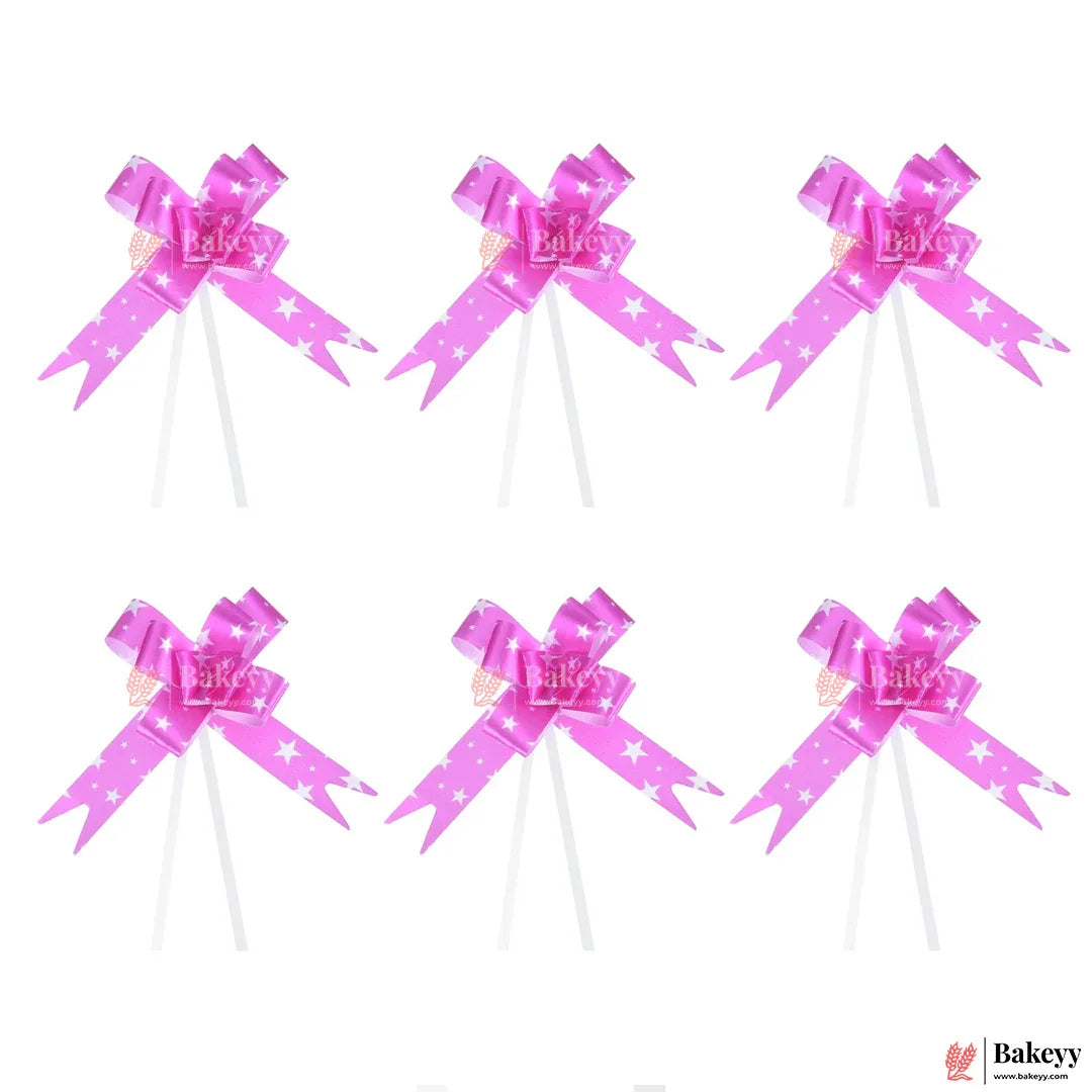 Printed Pink | Pull up Ribbon Mixed Designs | Pack of 10 - Bakeyy.com - India - Printed Pink | Pull up Ribbon Mixed Designs | Pack of 10 - Small