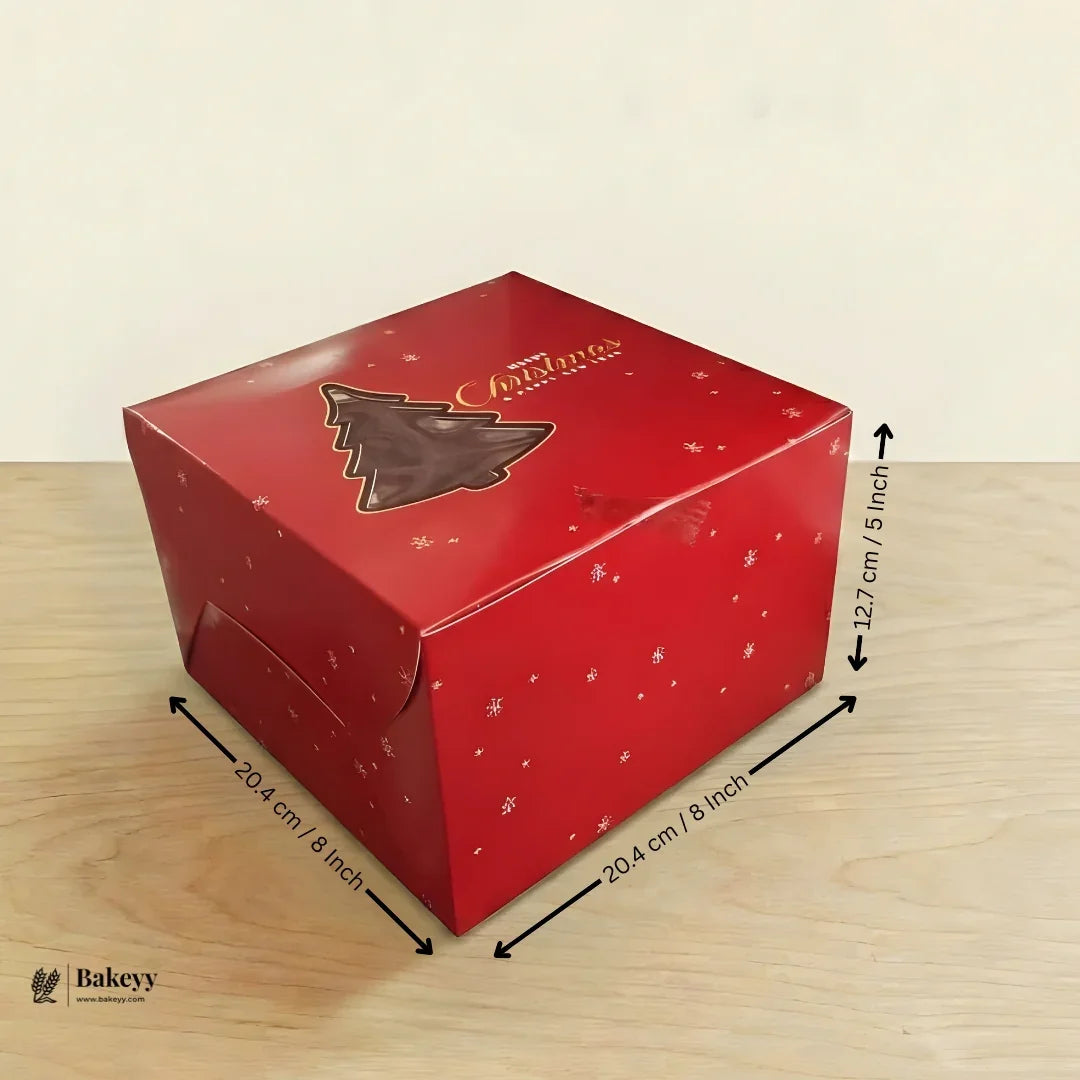 Christmas Cake Box | Perfect for Cake & Treats | Pack of 25 - Bakeyy.com - India - Christmas Cake Box | Perfect for Cake & Treats | Pack of 25 - Design 4 / 8x8x5 Inch 675.00
