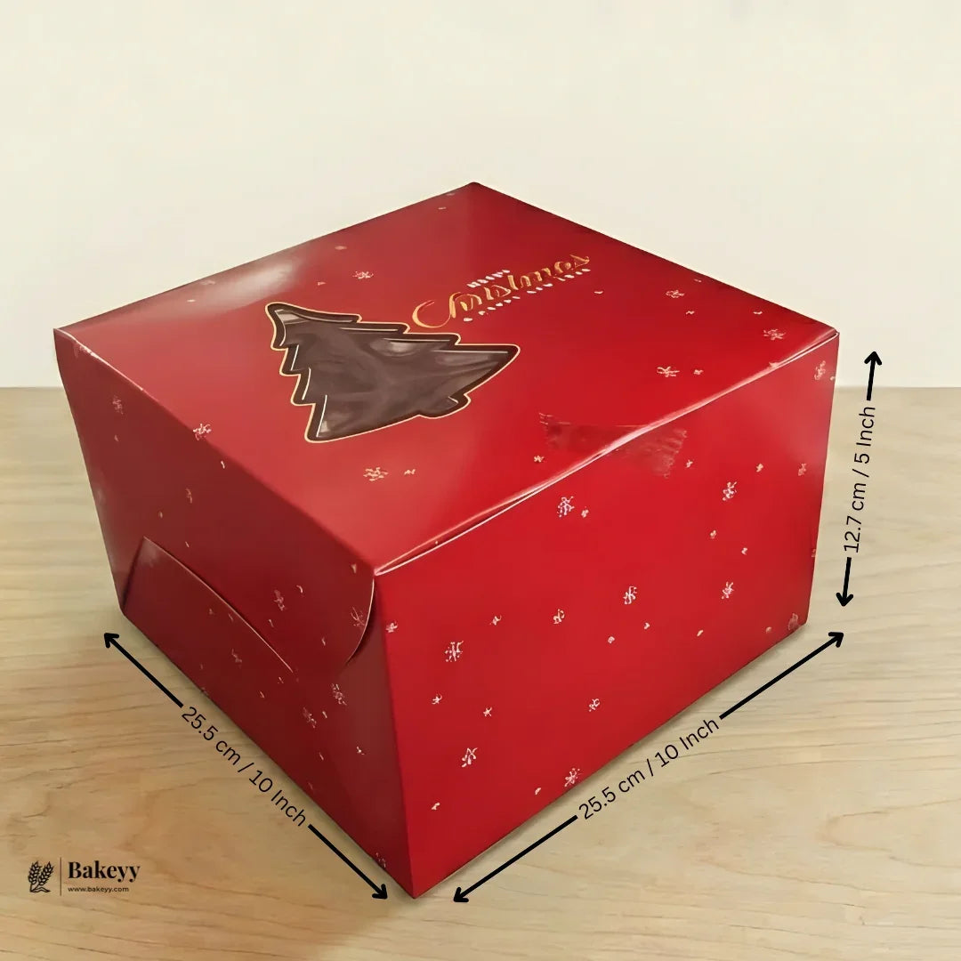 Christmas Cake Box | Perfect for Cake & Treats | Pack of 25 - Bakeyy.com - India - Christmas Cake Box | Perfect for Cake & Treats | Pack of 25 - Design 4 / 10x10x5 Inch 800.00