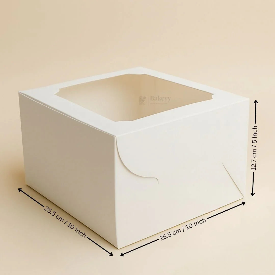 Christmas Cake Box | Perfect for Cake & Treats | Pack of 25 - Bakeyy.com - India - Christmas Cake Box | Perfect for Cake & Treats | Pack of 25 - White / 10x10x5 Inch 800.00