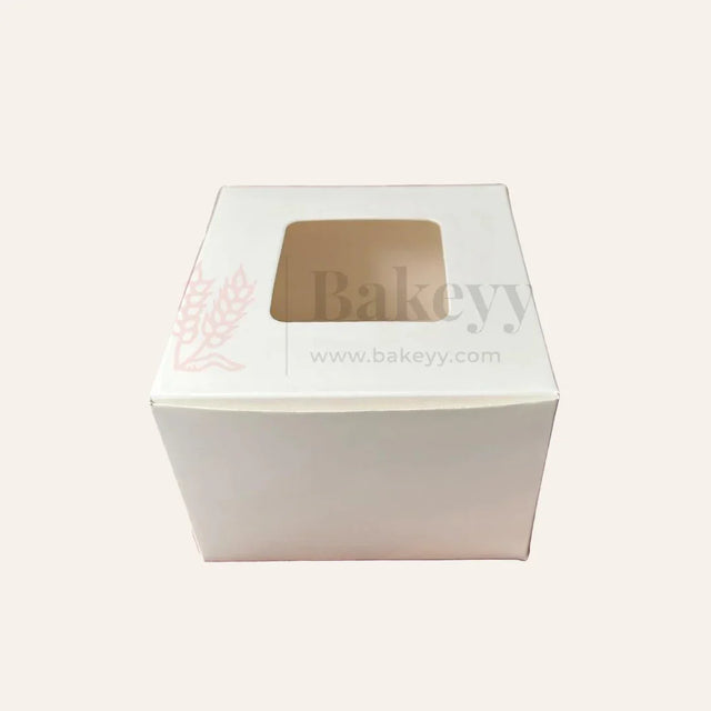 4 x 4 x 3 Inch Mini Cake Box with Window – White | Cake packaging box | Pastry box | Mini cake gift box | Pack of 25 - Bakeyy.com - India - 4 x 4 x 3 Inch Mini Cake Box with Window – White | Cake packaging box | Pastry box | Mini cake gift box | Pack of 25 - Default Title