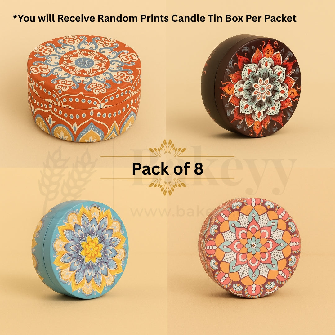 Floral Print Candle Tins | Random Floral Prints | Pack of 8