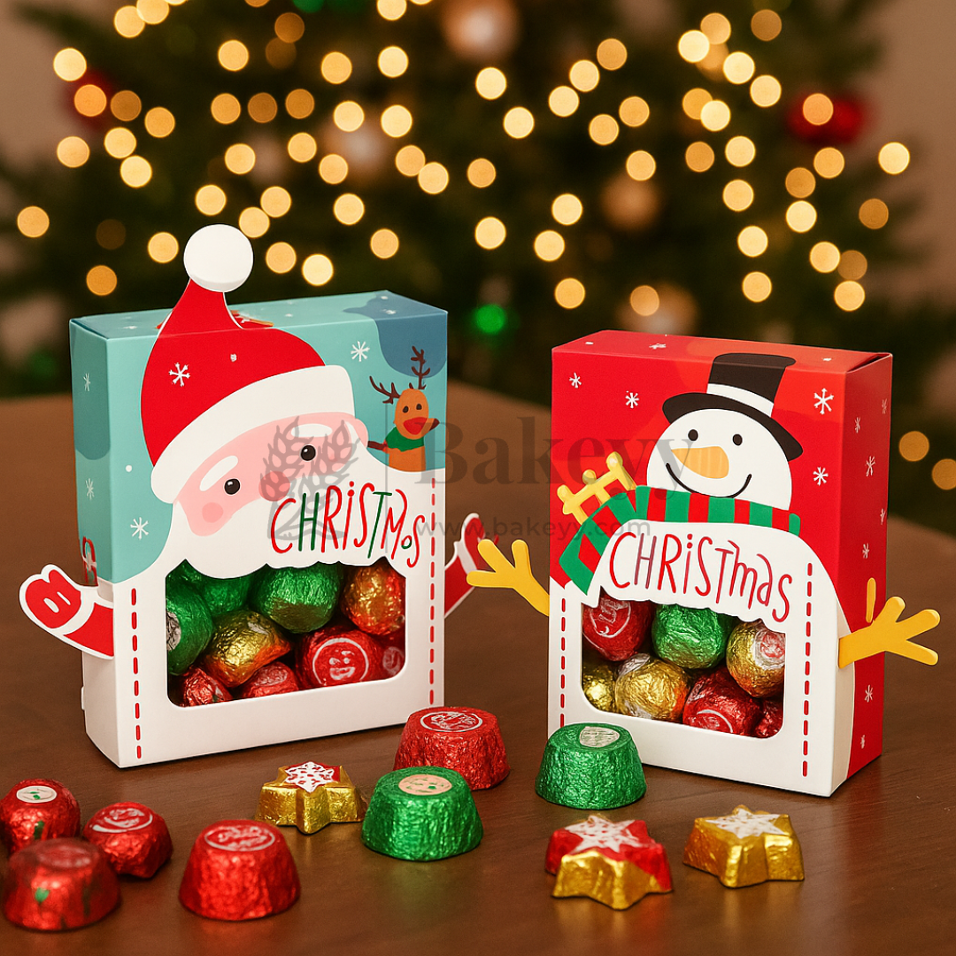 Christmas Celebration Gift Box | Festive Window Packaging for Goodies & Gifting | Pack of 10