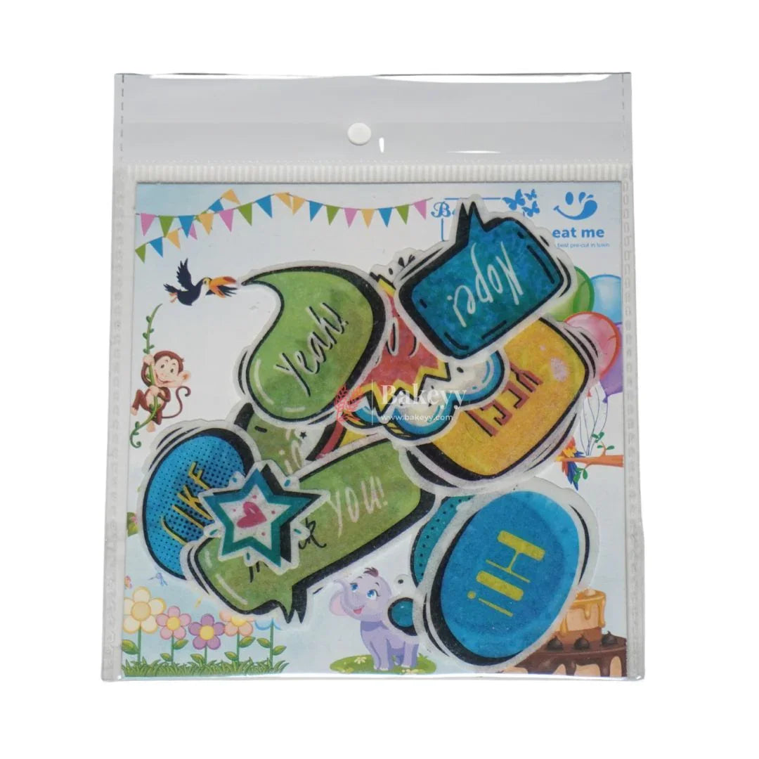 Pre-Cut | Edible Wafer |  Edible Speech Bubble Theme | Pack Of 10