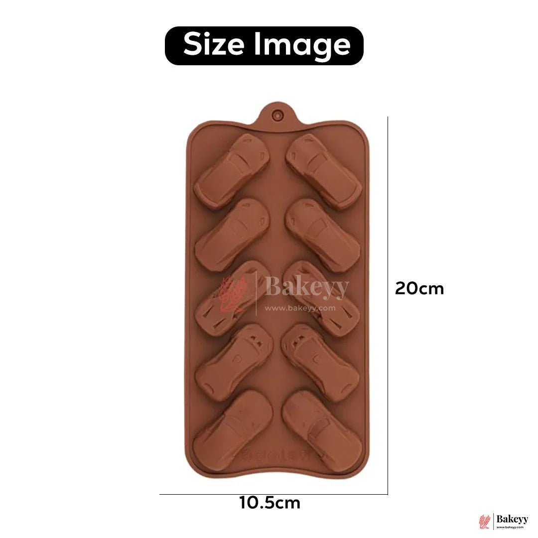 Silicone Car Shape Chocolate Mould – 10 Cavity Fun Kids Tray| 1 Piece