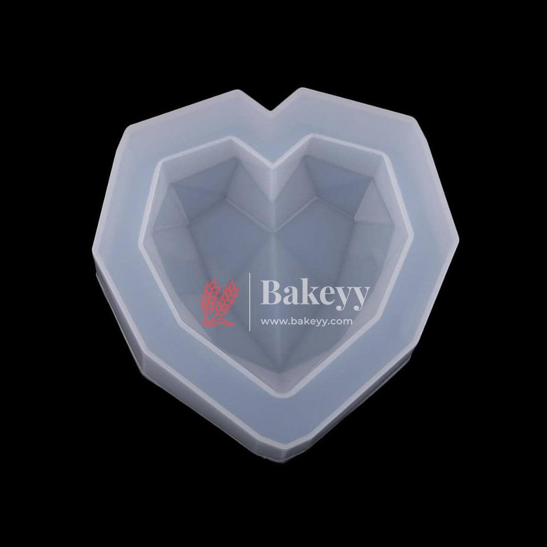Multifaceted Geometric Heart Silicone Mould| Chocolate Making and Shaping Mould - Bakeyy.com - India - Multifaceted Geometric Heart Silicone Mould| Chocolate Making and Shaping Mould - Large