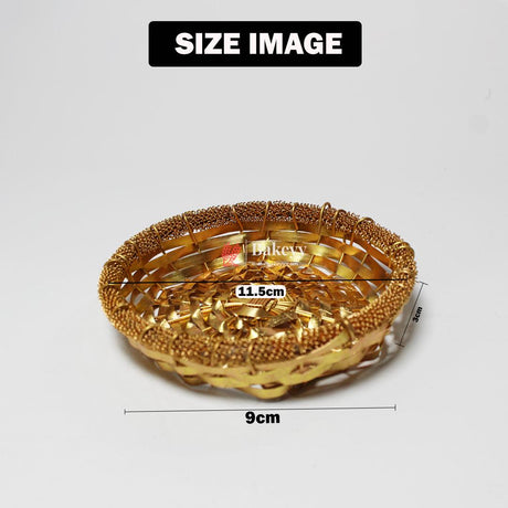 Elegant Gold-Plated Metal Dry Fruit Tray with 6 Decorative Bowls - Bakeyy.com - India - Elegant Gold-Plated Metal Dry Fruit Tray with 6 Decorative Bowls - Default Title