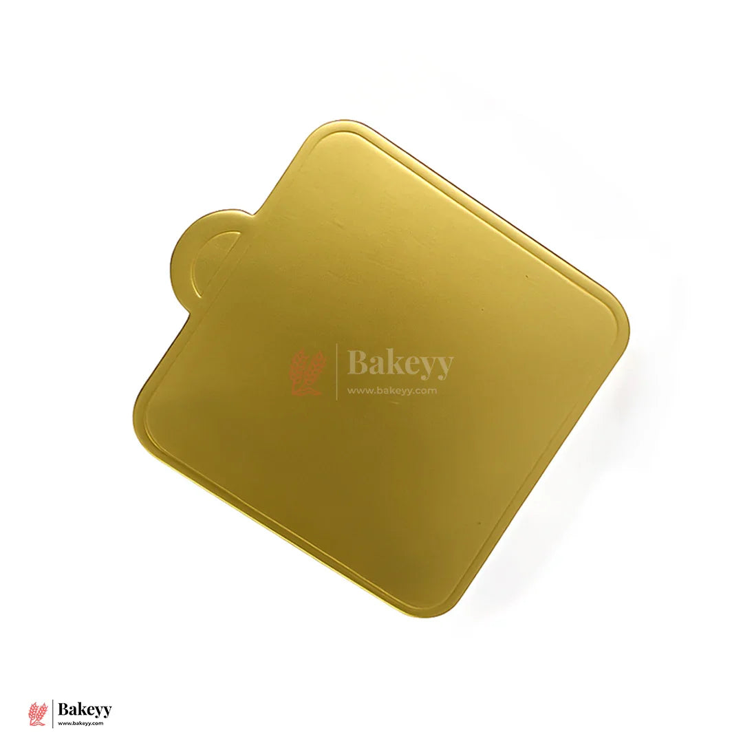 Square Pastry Base Mousse Cake Boards Gold (24 pcs) - Bakeyy.com - India - Square Pastry Base Mousse Cake Boards Gold (24 pcs) - Default Title