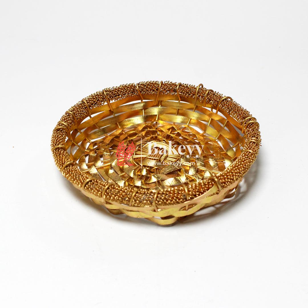 Luxury Gold-Plated Square Dry Fruit Tray with 4 Serving Bowls - Bakeyy.com - India - Luxury Gold-Plated Square Dry Fruit Tray with 4 Serving Bowls - Default Title