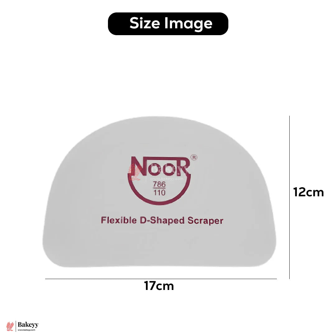 Flexible D-Shaped Cake Scraper – 17x12cm Icing Smoother for Buttercream & Ganache