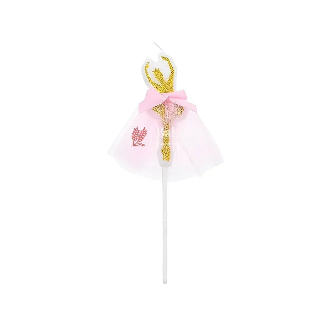 Elegant Ballerina Cake Candle Topper | Gold & Pink Design| (Pack Of 1) - Bakeyy.com - India - Elegant Ballerina Cake Candle Topper | Gold & Pink Design| (Pack Of 1) - Default Title