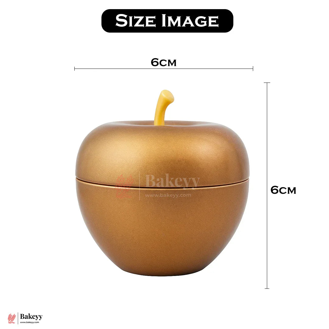 6cm Golden Apple-Shaped  Empty Candle Tin |  Reusable Decorative Container for Scented Candles, Gifts & Storage| Pack Of 12
