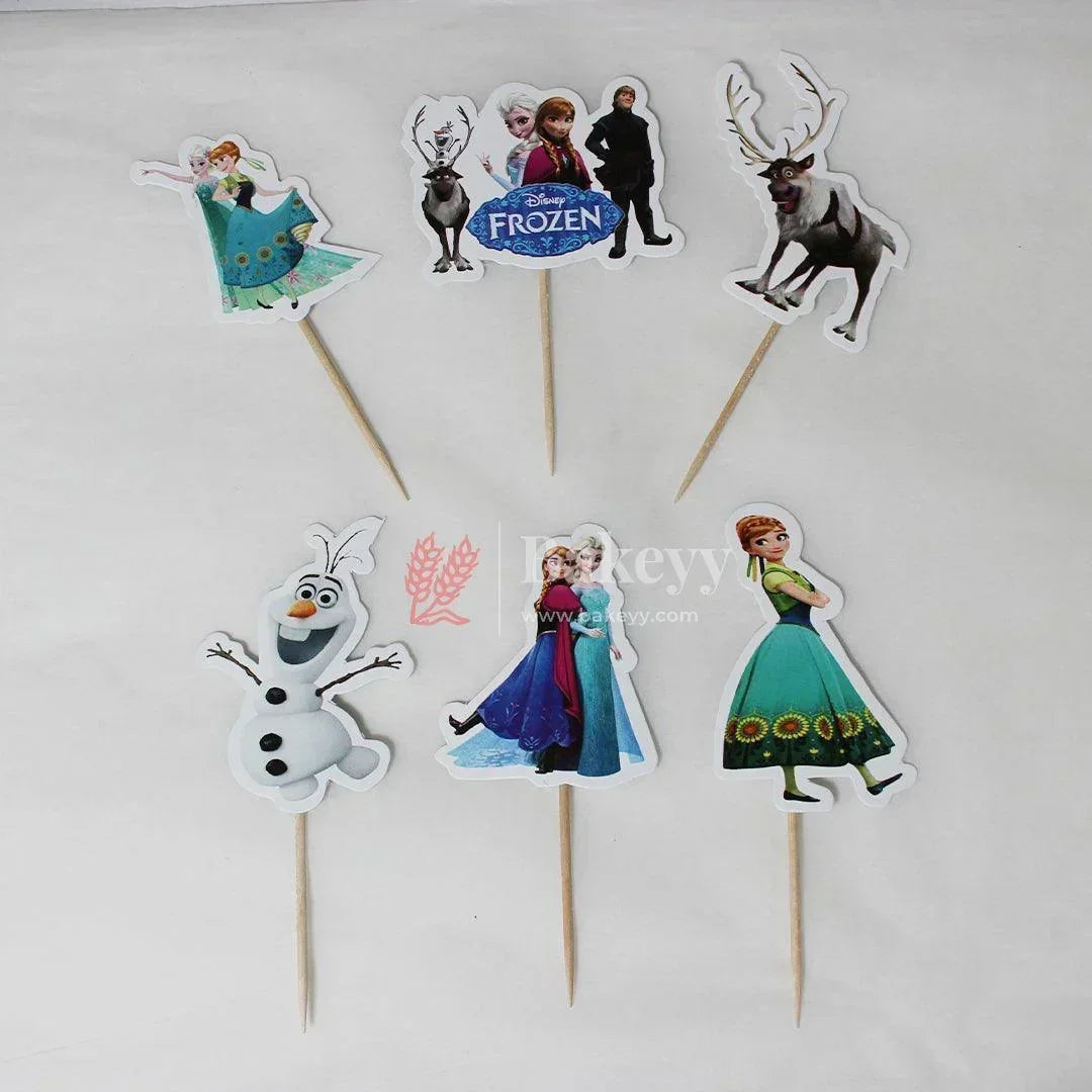 6pcs Frozen theme Birthday Cake Topper| Cupcake Toppers| Bday Decorations Items - Bakeyy.com - India - 6pcs Frozen theme Birthday Cake Topper| Cupcake Toppers| Bday Decorations Items - Default Title