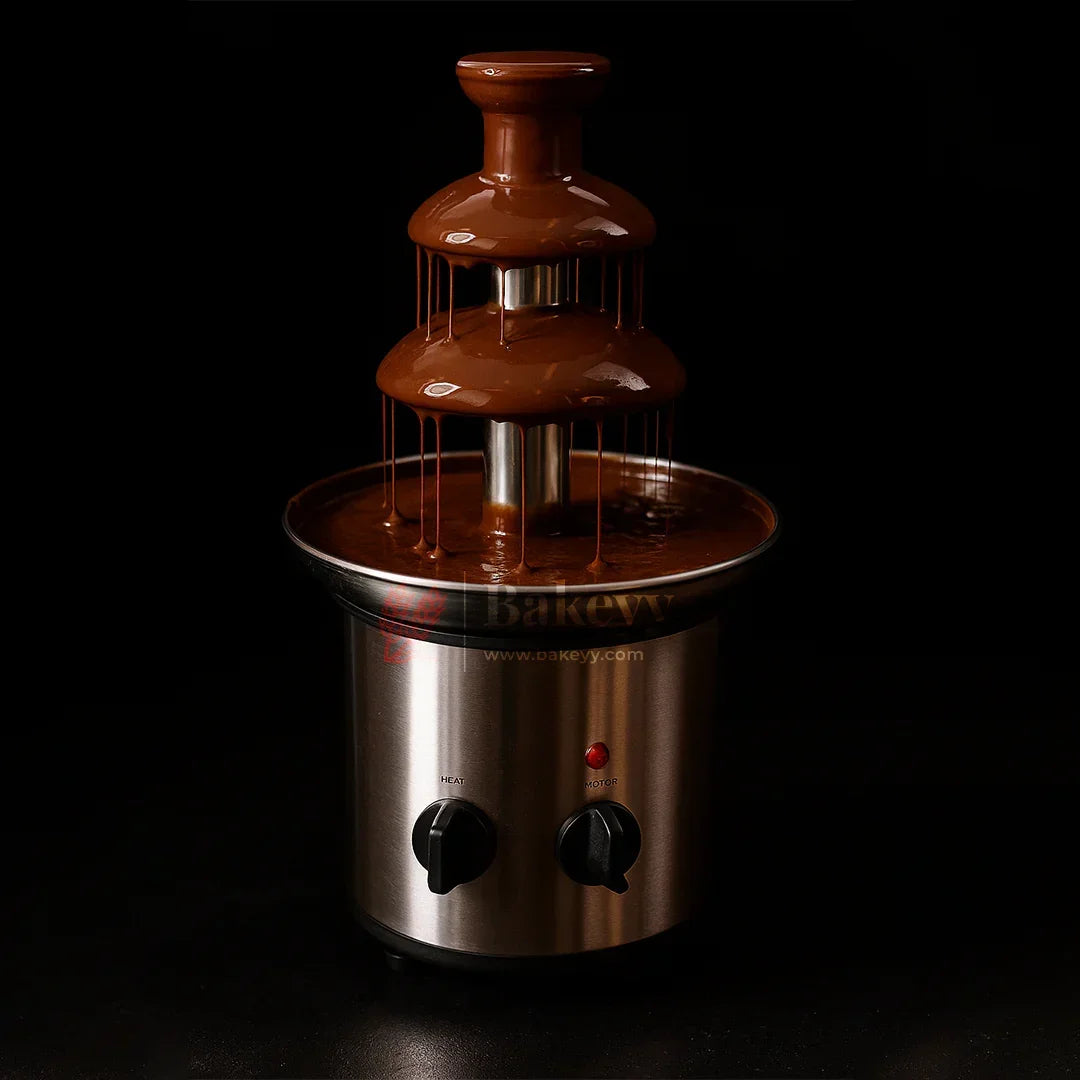 3 Layer Electric Chocolate Fountain Machine| Perfect for Melting Chocolates| 1 Piece - Bakeyy.com - India - 3 Layer Electric Chocolate Fountain Machine| Perfect for Melting Chocolates| 1 Piece - Default Title