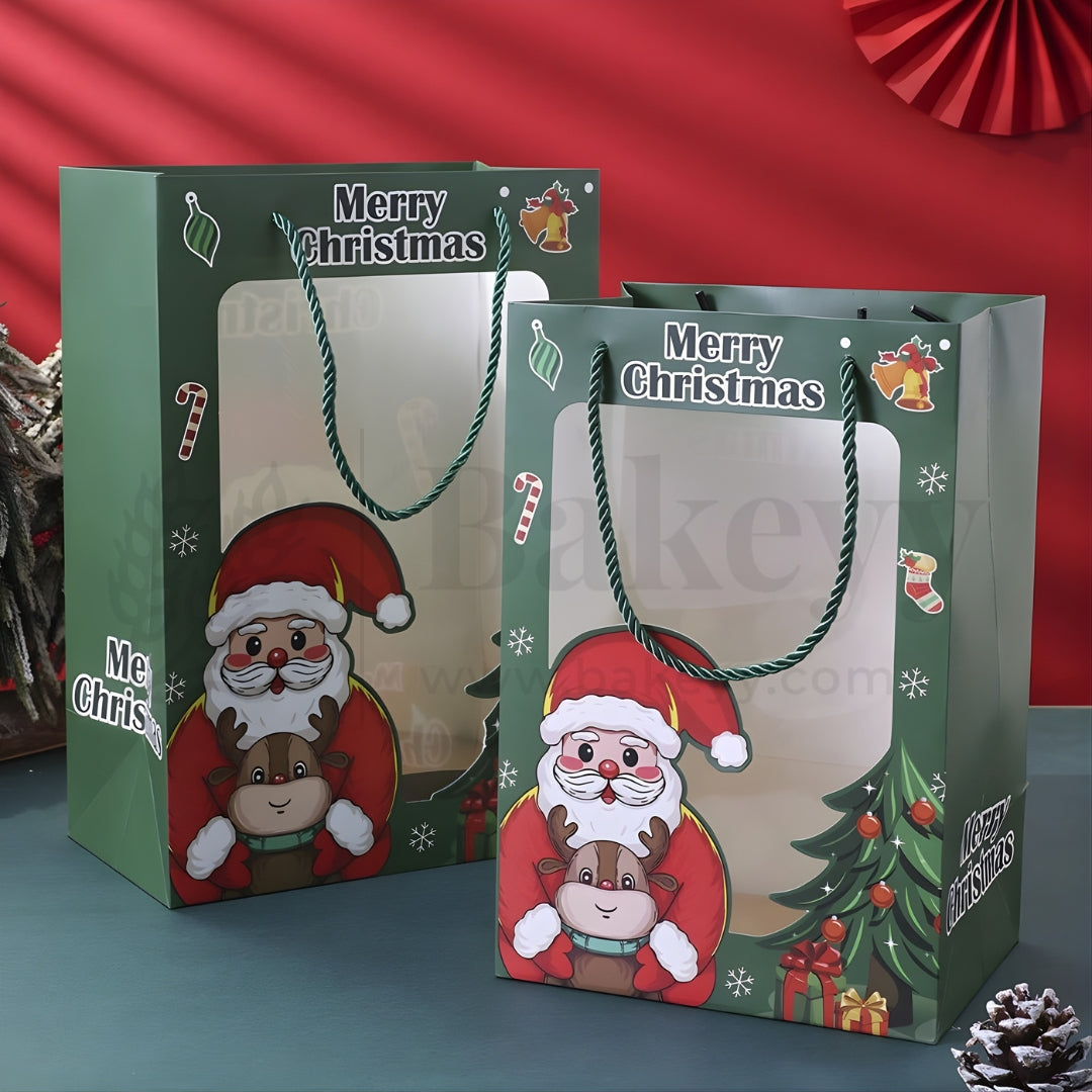 Christmas Paper Bag With Window and Rope Handles