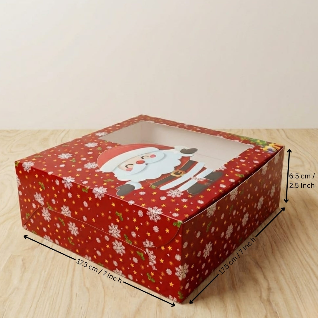 Christmas Plum Cake Box | Festive Printed Packaging | Pack of 25
