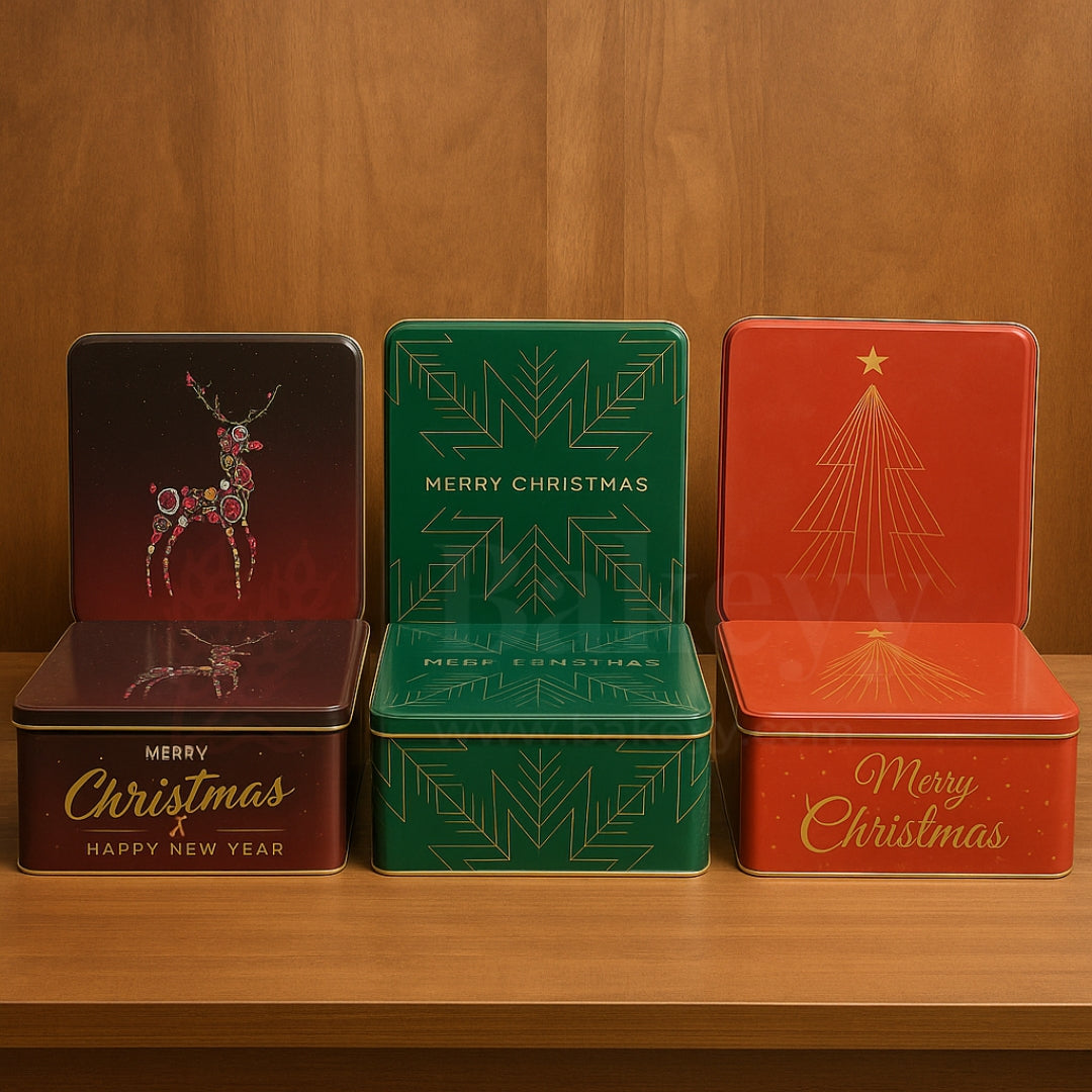 Christmas Hamper Square Tin Box | Hamper Box | Gift Box