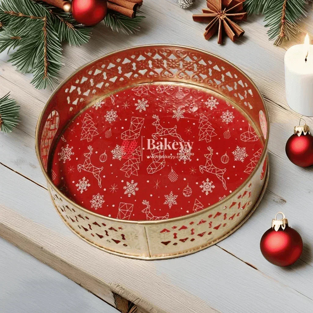 christmas_tray_with_handle_custom_design_one_of_a_kind - Bakeyy.com