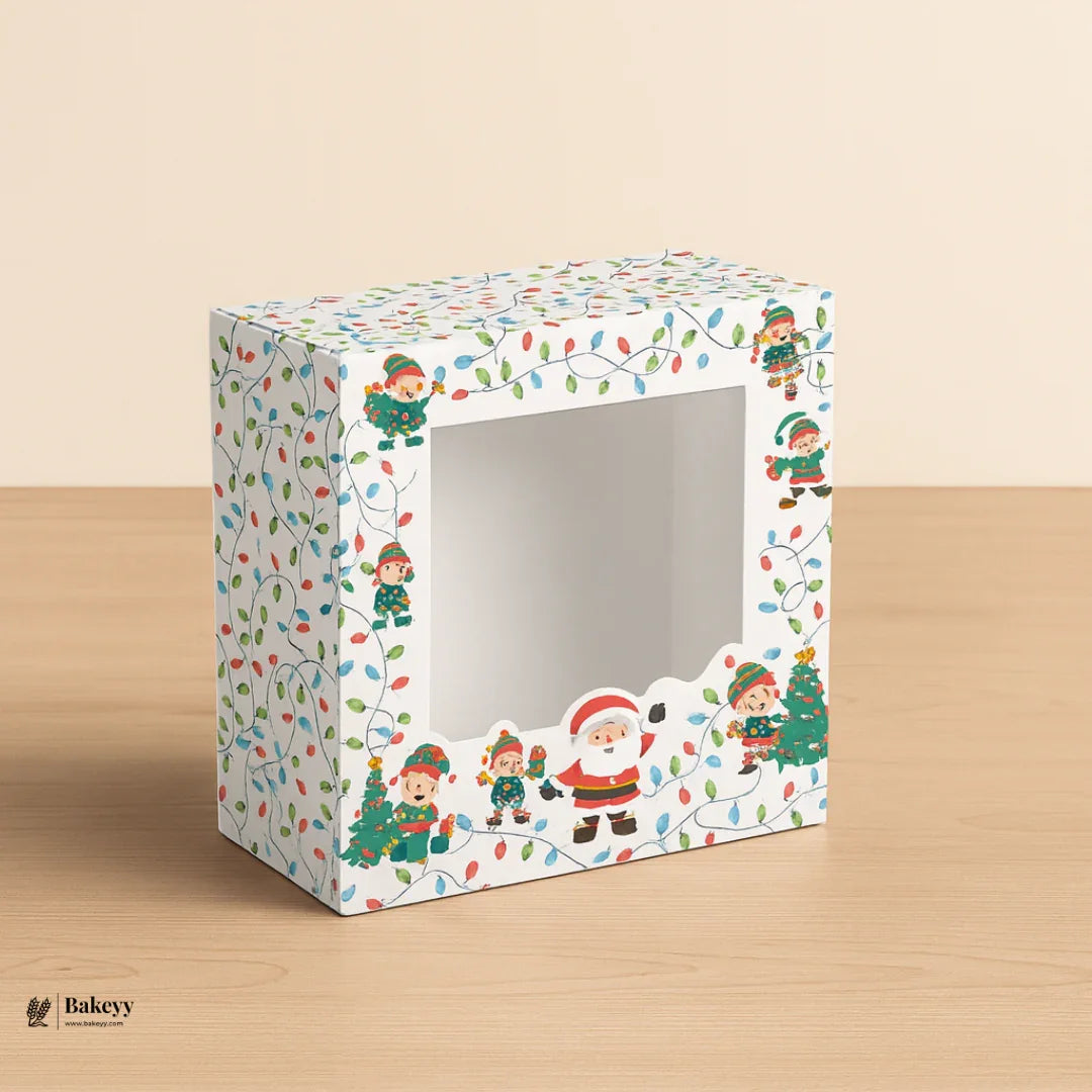 Christmas Plum Cake Box | Festive Printed Packaging | Pack of 25 - Bakeyy.com - India - Christmas Plum Cake Box | Festive Printed Packaging | Pack of 25 - Design 1 / 6x6x2 Inch | 250g 300.00