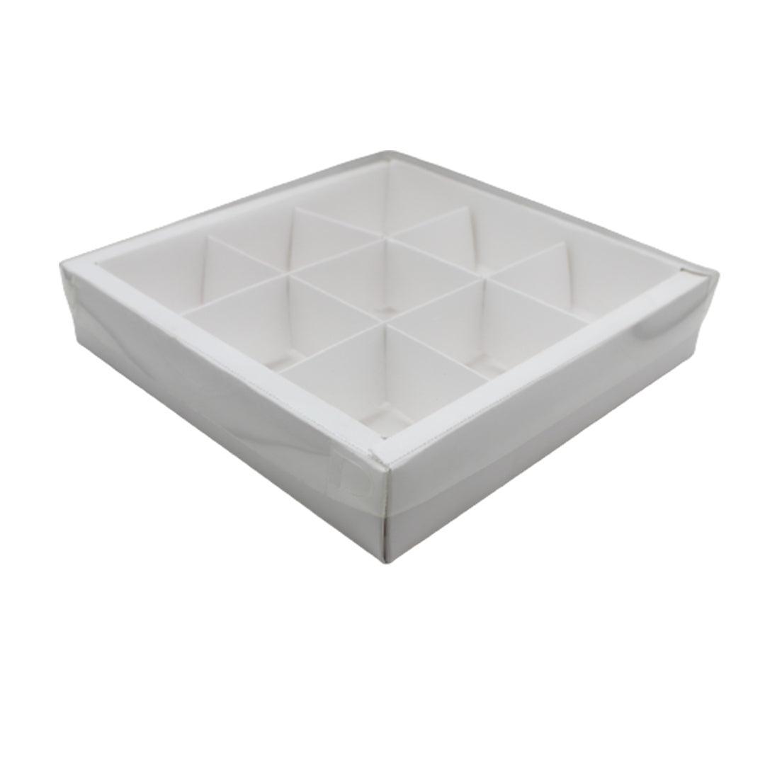 Clear Transparent 9 Cavity Brownie Box | White Color | Pack Of 10 - Bakeyy.com - India - Clear Transparent 9 Cavity Brownie Box | White Color | Pack Of 10 - Default Title
