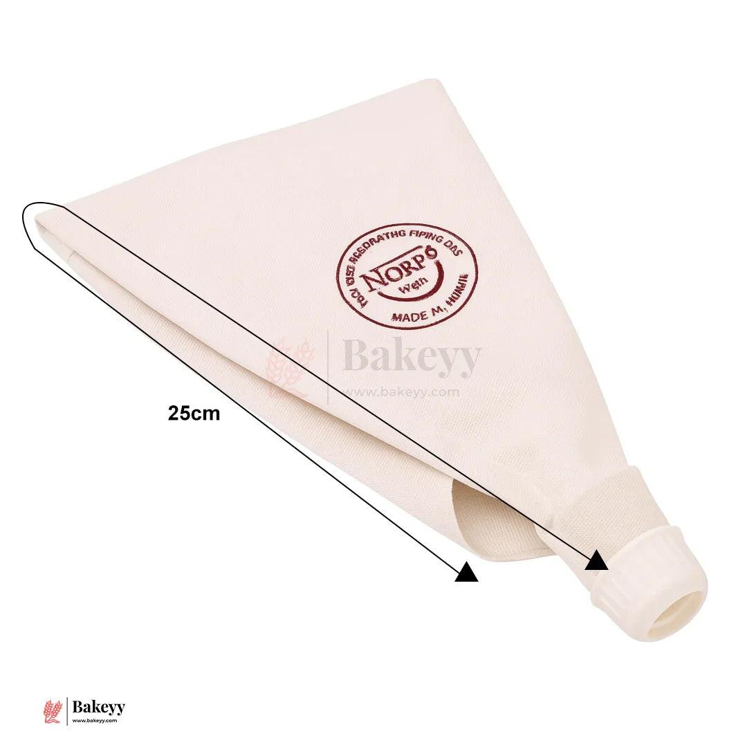 25cm | Reusable Cotton Piping Bag with Plastic Coupler | 1Pc