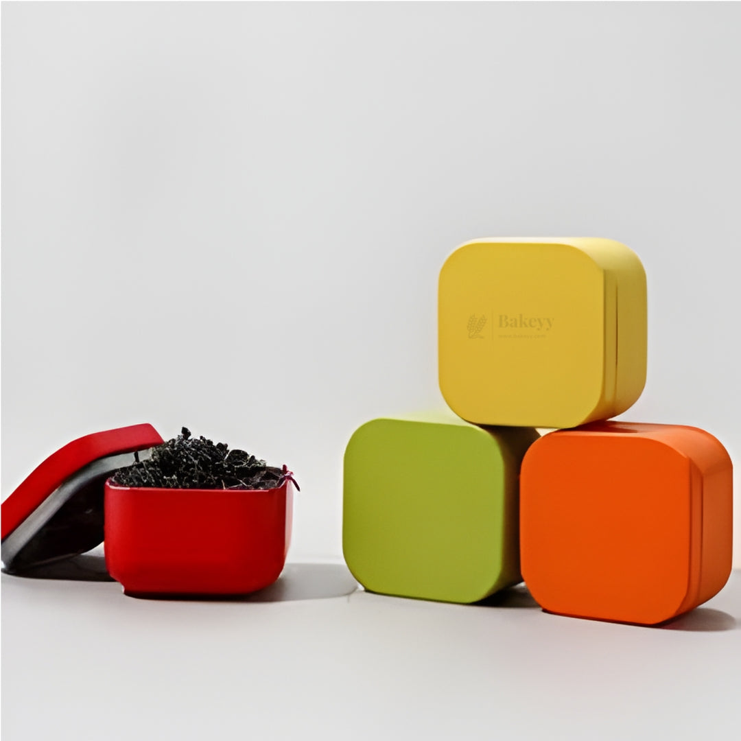 Square Metal Tin Box | Multi-Purpose Storage Tin | Candle, Gift & Storage Use | Pack of 12
