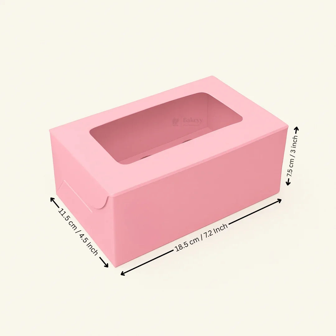Pink Color Cupcake Box | With Handle & Without Handle | Multiple Capacities Available | Pack of 10