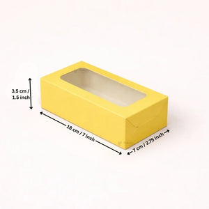 Yellow Color Brownie Box | L Shape Window & Top Window | Multiple Capacities Available | Pack of 10