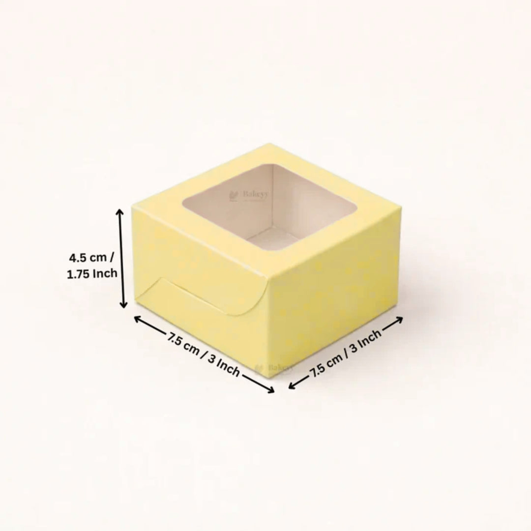 Yellow Color Brownie Box | L Shape Window & Top Window | Multiple Capacities Available | Pack of 10