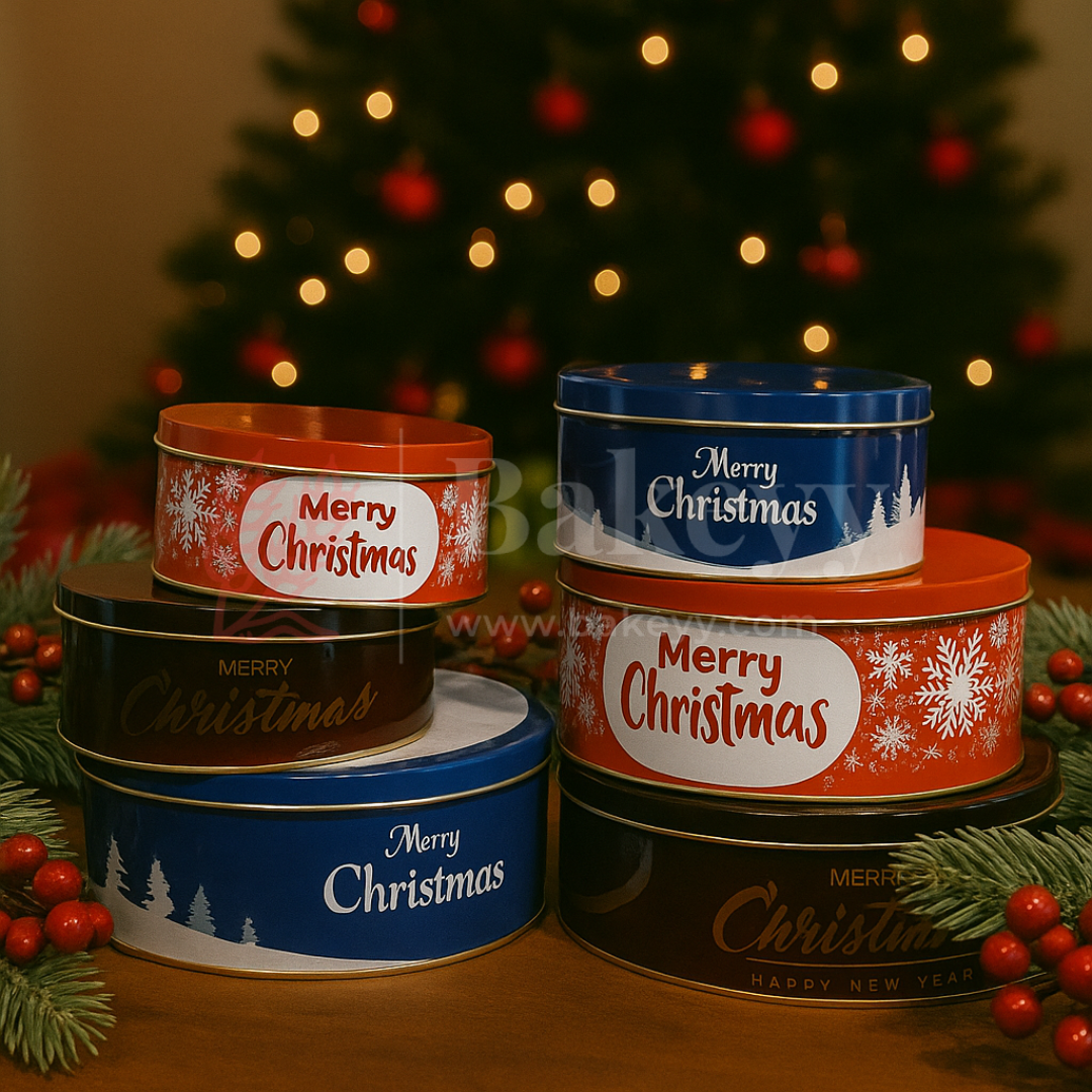 Christmas Assorted Prints Dream Cake Tin Box