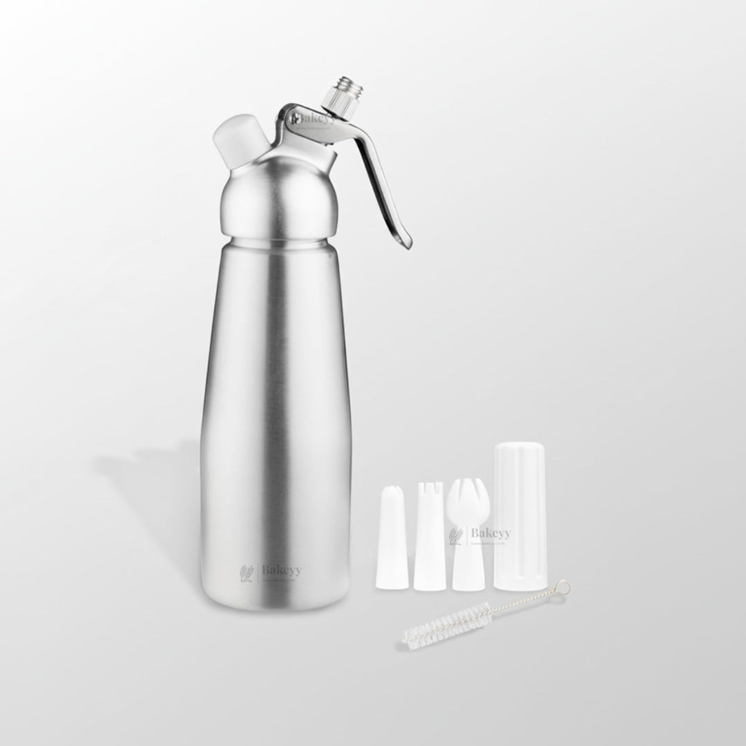 Metal Head Cream Whipper | Whipped Cream Dispenser for Desserts & Beverages | 500ml / 1000ml Capacity Available | Pack of 1